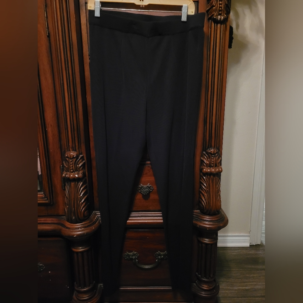 Mistook Dark Navy Blue Pull On High Rise Career Knit Dress Pants Large